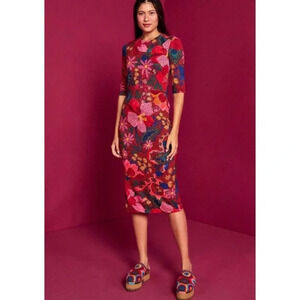 FARM RIO Dress. Snake Garden Jersey Dress, Size Medium, New